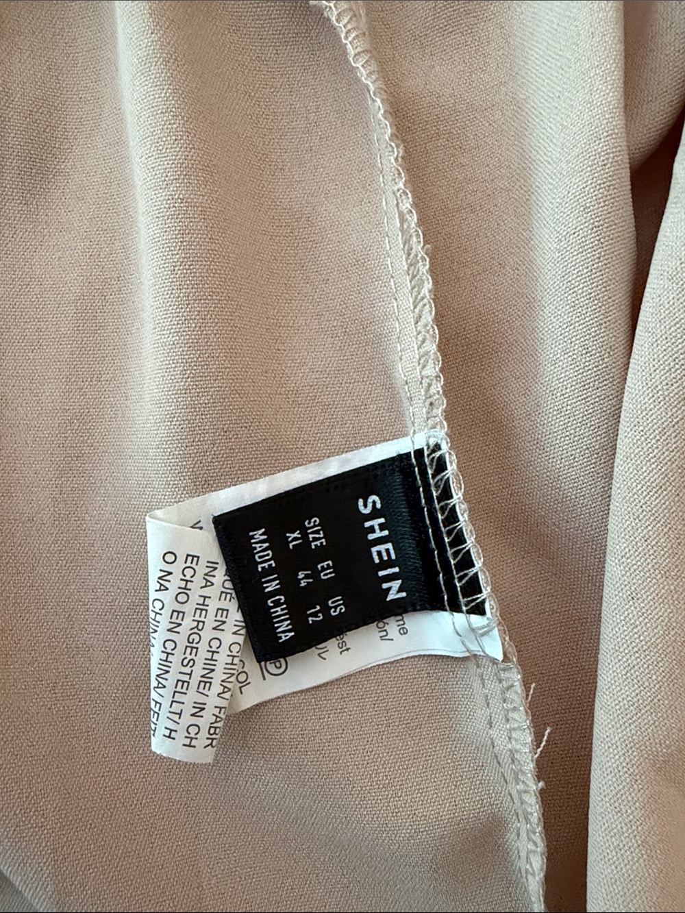 SHEIN Cream Tiered Ruffle Sleeve V-Neck Top - Picture 2 of 2